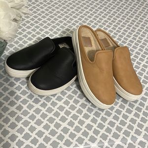 Dolce Vita Faux Fur interior Backless Flatform Slip-On Sneakers bundle of 2
